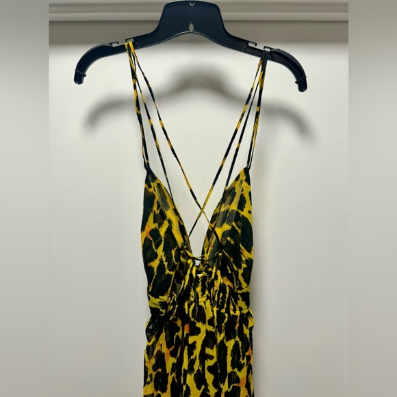 ASOS Cheetah Print Chiffon Maxi Beach Sheer Dress Dress Cover Up - Picture 7 of 10